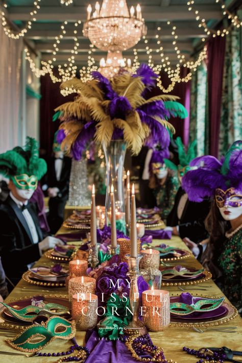 MAKE YOUR MARDI GRAS PARTY PLANNING A BREEZE WITH THESE FUN AND SIMPLE IDEAS - My Blissful Corner Mardi Gras Party, Simple Ideas, Party Planning, Mardi Gras, Make It Yourself