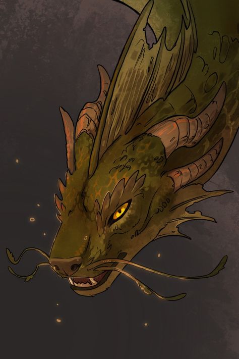 Dragon Concept Art Design, Dragon Looking Down, Cat Dragon Art, Dragon Otherkin, Dragon Profile Picture, Dragon With Fur, Lindworm Dragon, Forest Dragon Art, Fur Dragon