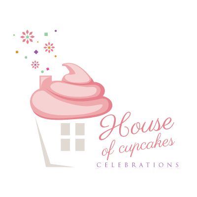 House of cupcakes celebrations logo design by thelogoboutique.com Cupcake Logo Design Ideas, Cupcake Logo Design, Blog Logo Design, Birth Announcement Design, Sweet Logo, Cupcake Logo, Baking Logo, Cake Logo Design, Cupcake Bakery