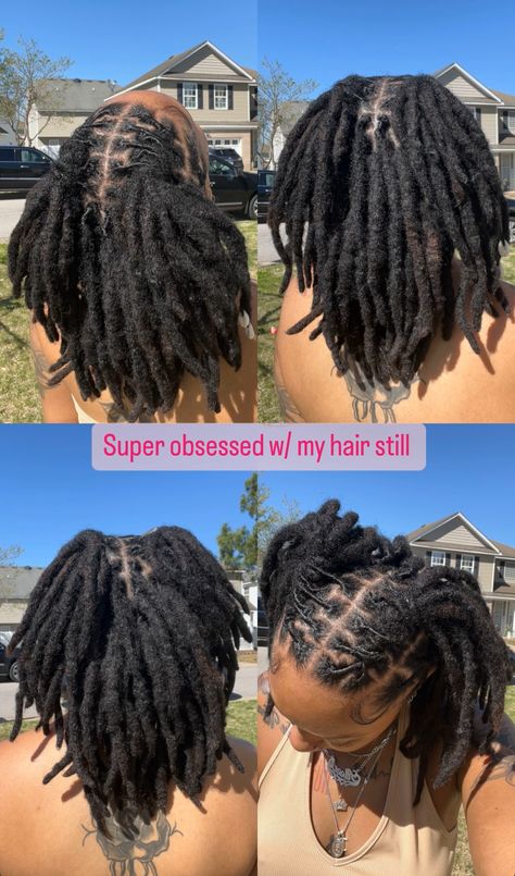 Styling Dreadlocks For Women Black, Down Locs Hairstyles For Women, Dreadlock Hairstyles Female, Locs Straight Back, Protective Styles For Short Locs, Loc Style Barrel Twist, Hairstyles Dreads For Women, Half Up Half Down Hair Black Women Locs, Large Locs Hairstyles