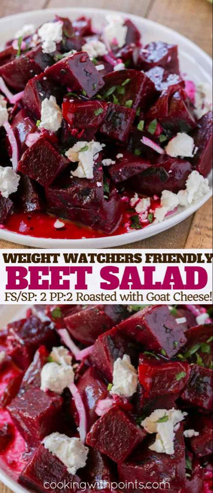 Weight Watchers Salads, Red Beets Salad, Beet Salad With Goat Cheese, Vegetarian Vegetable Soup, Beet Salad With Feta, Weight Watchers Salad, Salad With Goat Cheese, Beet And Goat Cheese, Beet Salad Recipes