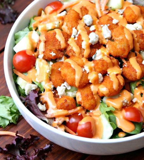 Buffalo Shrimp Salad Shrimp Salad Meal Prep, Buffalo Shrimp Salad Recipes, Ww Shrimp Salad Recipes, Shrimp Garden Salad, Buffalo Shrimp Salad, Buffalo Shrimp Recipes, Shrimp Appetizers Easy, Cucumber Shrimp Salad Downshiftology, Shrimp Dip Recipes