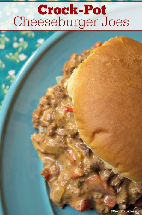 Cheeseburger Joes, Crockpot Cheeseburger, Joe Recipe, Breakfast Low Carb, Recipes Simple, Crock Pot Slow Cooker, Diet Vegetarian, Crockpot Recipes Slow Cooker, Sloppy Joes