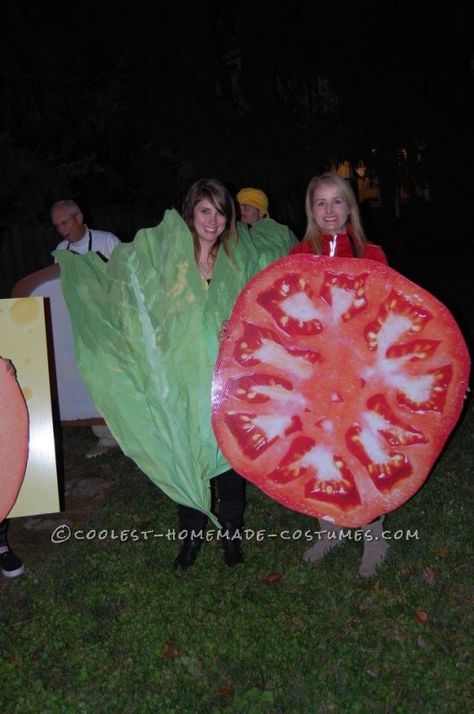 Lettuce Costume, Halloween Food Costumes, Sandwich Costume, Pustni Kostumi, Toast Costume, Sandwich And Chips, Living Deliciously, Tomato Costume, Chip Costume