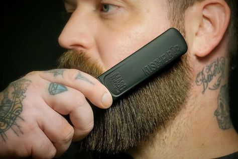 Best Beard Straightener: 11 Beard Straighteners For A Smooth, Silky Beard https://mensgear.net/best-beard-straightener Heated Brush, Tattoos For Boys, Beard Straightener, Curly Beard, Beard Accessories, Beard Tips, Bald With Beard, Beard Straightening, Beard Care Products