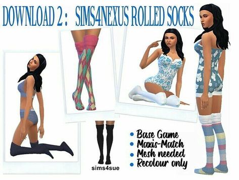 Accessories, Tights / Stockings: CUFFED SOCKS & ROLLED THIGH HIGH SOCKS – Sims4Sue. KISMETSIMS’ CUFFED SOCKS Base Game, Recolour only, Maxis-Match, Mesh by Kismetsims needed, 12 swatches – 3 texture variations. S4NEXUS’ ROLLED THIGH HIGH SOCKS Base Game, Recolour only, Maxis-Match, Mesh by S4Nexus needed, 20 swatches. Female Accessories, Graduation Cap And Gown, Sims 4 Cc Download, Sims 4 Cc Hair, Best Sims, Maxis Match Cc, Sock Packs, Cap And Gown, Thigh High Socks