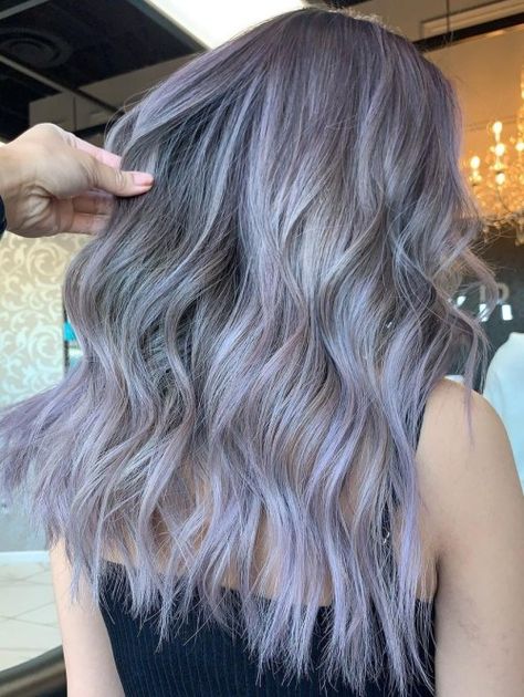 30 Bedazzling Silver Hair Color Ideas to Wear in 2022 Ombre Hair Color Silver, Grey Hair In Your 30's, Sky Blue Hair Dye, Silver Brunette, Silver Purple Hair, Dark Silver Hair, Smokey Lavender, Silver Hair Color Ideas, Silver Hairstyles