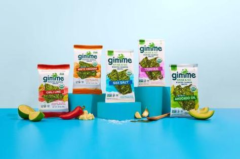 gimme Seaweed Grab & Go Packs and Additional Flavors | Progressive Grocer Seaweed Packaging, Seaweed Snack, Cosmetic Web, Clever Packaging, Natural Grocers, Snack Brands, Seaweed Snacks, Packaging Food, Thyroid Function