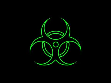 Radiation Symbol Radioactive Symbol, Hazard Symbol, Resident Evil Franchise, Bio Hazard, Biohazard Symbol, Original Monster, Black Hd Wallpaper, Dark Green Wallpaper, Black Phone Wallpaper