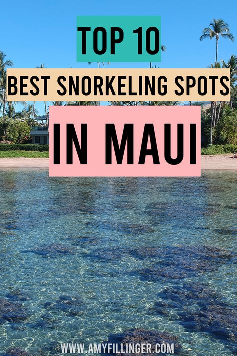 The top 10 best snorkeling spots in Maui. If you're planning a Maui vacation, you probably know that one of the best things to do in Maui is snorkeling. Since snorkeling is one of the best Maui activities, here are some of the best snorkeling spots in Maui. Is Maui the best island for snorkeling in Hawaii? YES! #maui #mauivacation #mauisnorkeling #mauihawaii #snorkeling #hawaiisnorkeling Best Places To Snorkel, Westin Maui, Best Beaches In Maui, Hawaii Snorkeling, Maui Snorkeling, Things To Do In Maui, Maui Activities, Kaanapali Beach, Best Snorkeling