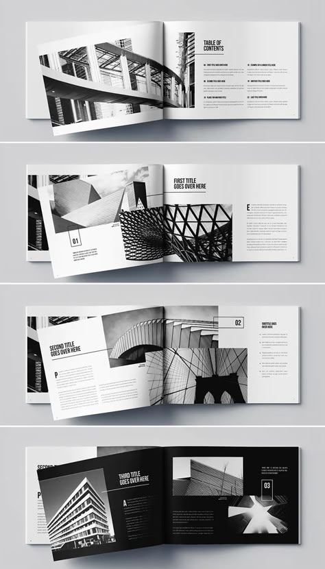 Minimal Black & White Architecture Brochure Template InDesign - 28 Custom Pages Booklet Design Layout, Architecture Portfolio Template, Architecture Brochures, White Architecture, Portfolio Photo, Photobook Design, 포트폴리오 레이아웃, Architecture Portfolio Design, Page Layout Design