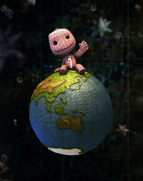 Sackboy on Earth Little Big Planet Tattoo, Little Big Planet Aesthetic, Little Big Planet Pfp, My Little Big Planet, Planet Pfp, Planet Stickers, Little Big Planet, Planet Poster, Planet Tattoos