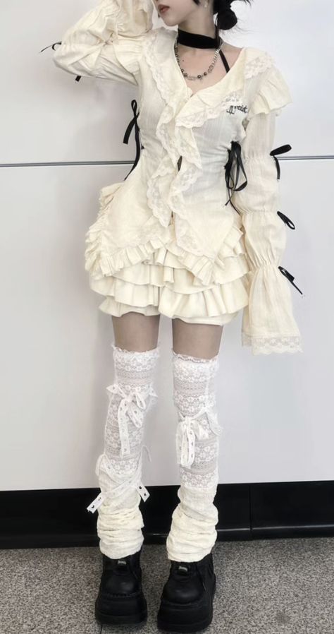 Guy In Skirt Outfit, All White Goth Outfit, White Alt Outfit, Style Names Types Of Fashion, Outfit Design Drawing, Angelcore Outfits, Aquarium Outfit, Lacey Outfits, Ethereal Outfit