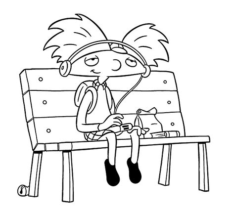 Rugrats Coloring Pages, Nickelodeon Coloring Pages, Arnold Cartoon, Sketching Cartoon, Coloring Pages Birthday, Arnold Helga, Cartoons Coloring Pages, Aesthetic Coloring Pages, Monster Squad