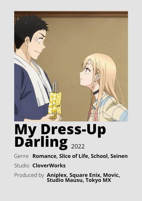 My Dressup Darling Anime, Minimalistic Anime Poster, Anime Film Poster, My Dress Up Darling Anime, Anime Minimalist Poster, Poster Information, Anime Suggestions, Anime Printables, My Dress Up Darling