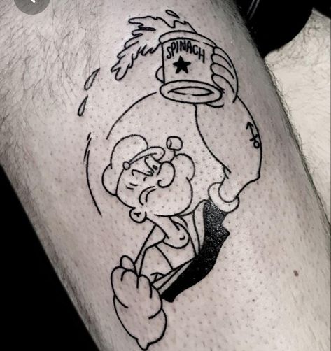 Sleeping Beauty Tattoo, Popeye Tattoo, Disney Stitch Tattoo, Pop Culture Tattoos, Beard Ideas, Cartoon Tattoo Ideas, Basketball Tattoos, Pikachu Tattoo, Animated Shows