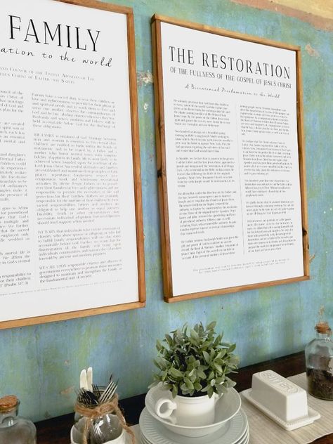 Lds Activities, Lds Decor, Future Decor, Family Proclamation, Proclamation To The World, The Gospel Of Jesus Christ, Dream Castle, Transformation Project, Prints Decor