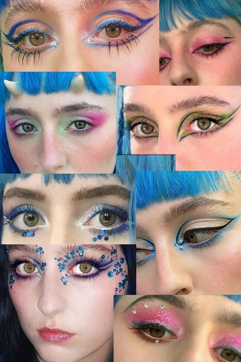 Ashnikko Concert Makeup, Ashniko Outfits, Ashnikko Eyeliner, Ashnikko Weedkiller Outfit, Ashniko Concert Outfit, Ashnikko Hair, Ashnikko Aesthetic Outfits, Ashnikko Outfits Inspired, Ashnikko Concert Outfit Ideas