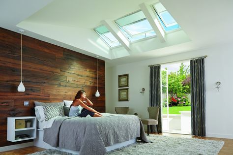 Outdoor Shower Inspiration, Skylight Bedroom, Ceiling Lights Uk, Blockout Blinds, Roof Skylight, Velux Skylights, Velux Windows, Skylight Blinds, Honeycomb Blinds