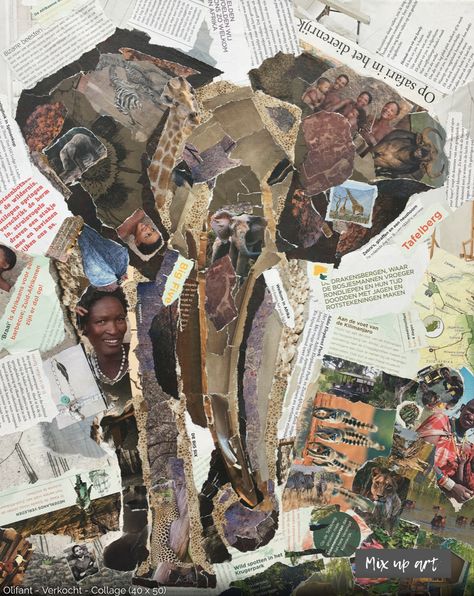 Endangered Animals Poster, Animal Collage Art, Africa Collage, Wildlife Collage, Endangered Animals Project, Aesthetic Overlays, Arch Portfolio, Endangered Species Art, Drawing Group