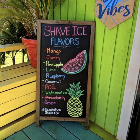 Snowcone Stand Ideas, Shave Ice Stand, Shaved Ice Business, Snow Cone Stand, Food Stall Design, Juice Bar Design, Small Restaurant Design, Smoothie Shop, Menue Design