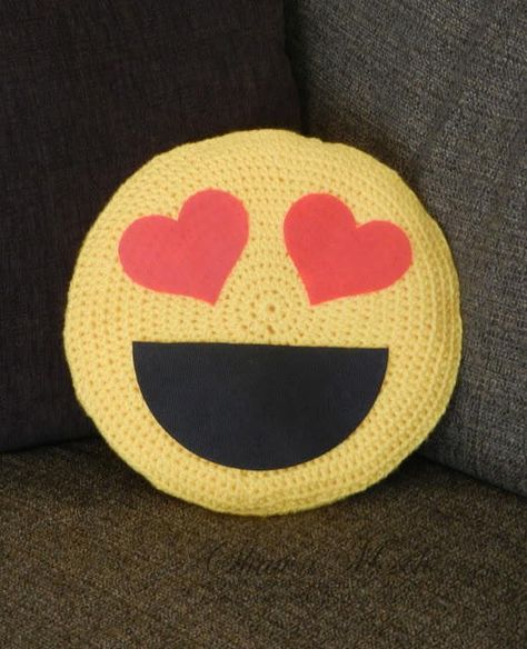 Crochet Pillows for Home Decorating | AllFreeCrochet.com Crochet Emoji, Cushion Crochet, Emoji Pillows, Crochet Pillow Pattern, Crochet Pillows, Tooth Fairy Pillow, Hand Crochet Baby Blanket, Easter Bunny Decorations, Crochet Cushions