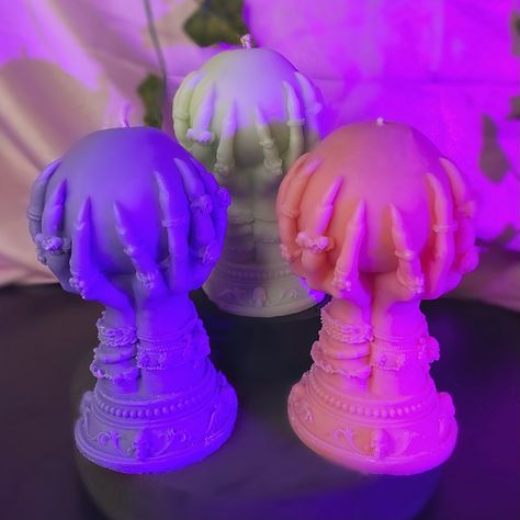 #candles #crystalball #witchythings #pastel #pastelgoth #witchyvibes #witch #crystalcandles Ball Candles, Candle Magick, Crystal Candles, Witchy Vibes, Pastel Goth, Crystal Ball, Witch, Pastel, Candles