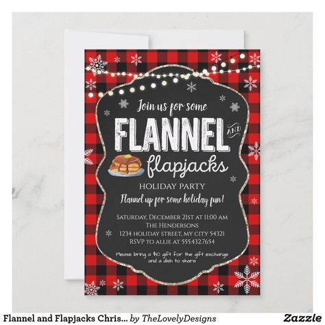 Flapjacks And Flannel Christmas Party, Flannel Fest Party, Flannels And Flapjacks Christmas Party, Flapjacks And Flannel Party, Flannel And Flapjacks, Pancake Party Invitation, Flannel And Fizz, Bridal Picnic, Flannel Party