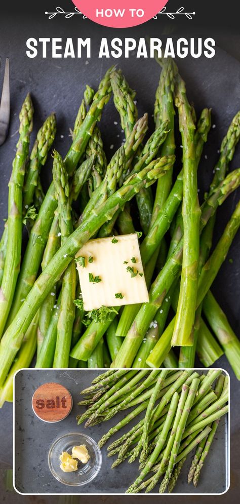 How To Steam Asparagus, Boil Asparagus, Asparagus Recipes Oven, Easy Asparagus Recipes, Oven Roasted Asparagus, Parmesan Asparagus, Steamed Asparagus, Baked Asparagus, Steam Recipes