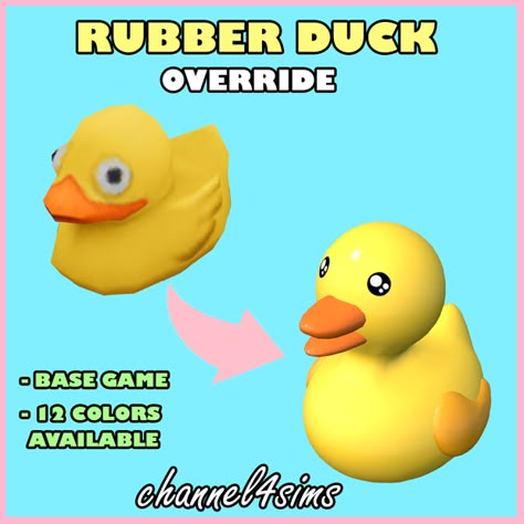 TS4: Rubber Duck Override | Patreon Sims 4 Mods Folder, Sims 4 Recolors, Sims 4 Overrides, Baby Bath Seat, Ts4 Mods, Play Sims 4, Sims 4 Cas Mods, Sims 4 Game Mods, Mods Sims 4