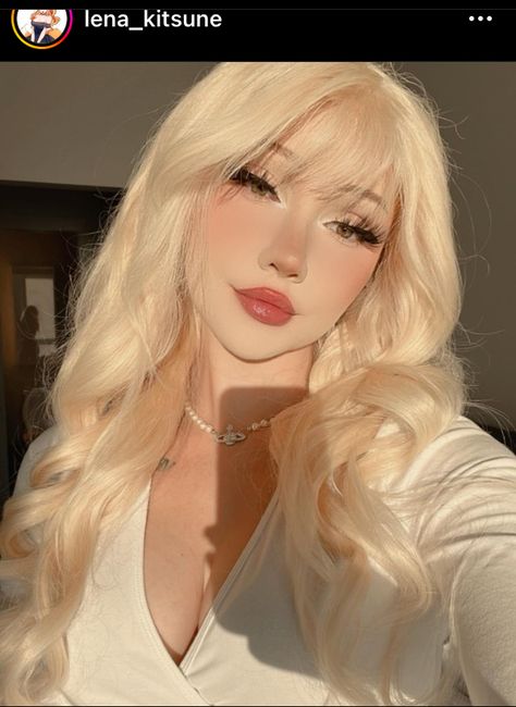 Lena Kitsune, Cute Makeup Looks, Pretty Makeup, Cute Makeup, Hair Designs, Blonde Girl, Pretty Hairstyles, Maquillaje De Ojos, Hair Looks