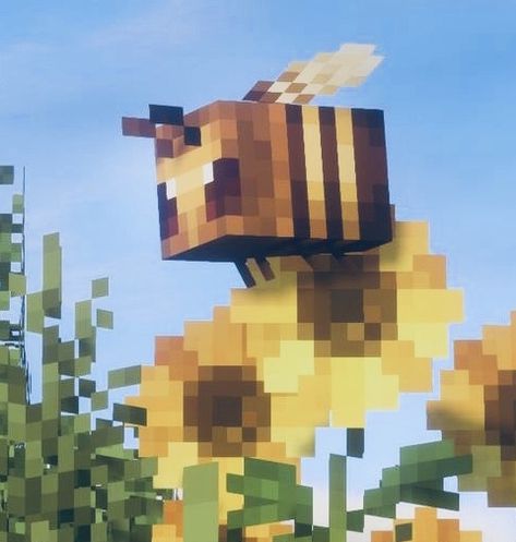 Minecraft Spotify Cover, Bee Icon Aesthetic, Minecraft Bee Aesthetic, Minecraft Icons Aesthetic, Minecraft Pfp Aesthetic, Minecraft Widgets, Bee Minecraft, Minecraft Pfp, Minecraft Animals