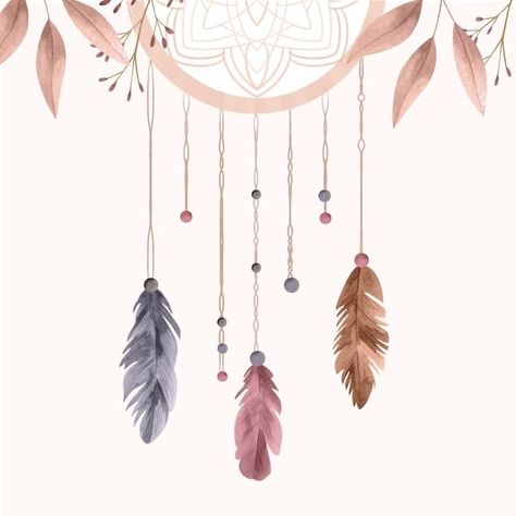 Bohemian Background, Dream Catcher Vector, T Shirt Sketch, Peace Pole, Boho Background, Shirt Sketch, Watercolor Boho, Eid Cards, Icing Sheets