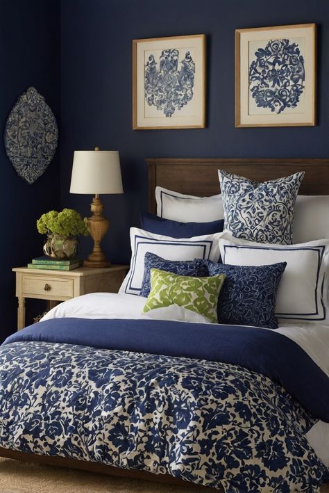 Step into a world of opulence and elegance in 2024 with our trend report on the Royal Retreat with Indigo Batik and Regal Accents. Discover the latest in luxurious home decor and design trends that will elevate your space to new heights.
#ad  


#Colortrend
#wallpaint2024
 #color2024
 #DIYpainting
 ##DIYhomedecor
 #Fixhome Indigo Bedroom Walls, Indigo Bedroom, Royal Bedroom Design, Bedroom Inspirations Master, Solid Wood Kitchen Cabinets, Bedroom Decor On A Budget, Calming Bedroom, Indigo Batik, Budget Bedroom