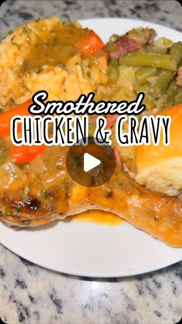 43K views · 2.6K likes | Britney on Instagram: "Smothered Chicken & Gravy 🍛🤤  #SmotheredChickenAndGravy #Chicken #SmotheredChicken #MomMeal #SouthernCooking #SundayDinner #ItsSoGoodYall #Homemade #SoulFood #MadeFromScratch #dinner #dinnerideas #cookwithme #foodporn #easydinner #recipes #momrecipes #blackgirlscook #cookingtiktok #easymeal #fyp #foryou  #webougielikethat #itssogoodyall  #blackgirlmagic" Smothered Chicken Casserole, Chicken Legs In Oven, Chicken Wings Recipe Oven, Chili Soup Recipe, Smothered Chicken Recipes, Chicken And Gravy, Chicken Breast Tenderloins, Entree Dishes, Smothered Chicken