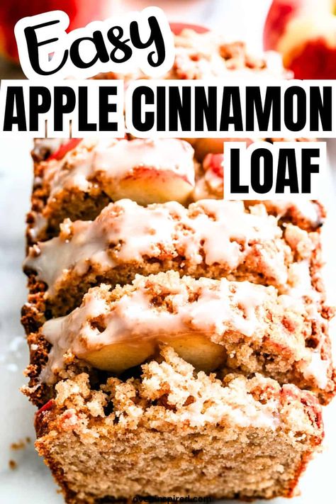 Here's the best moist and easy apple cinnamon bread recipe that my mom and grandma passed down to me. It's delicious, yummy and easy to make. Easy Apple Cinnamon Bread, Apple Cinnamon Swirl Loaf, Apple Bread Recipe Easy, Cinnamon Loaf Recipe, Apple Cinnamon Bread Recipe, Cinnamon Loaf Bread, Snacking Cakes, Apple Cinnamon Loaf, Apple Loaf Cake