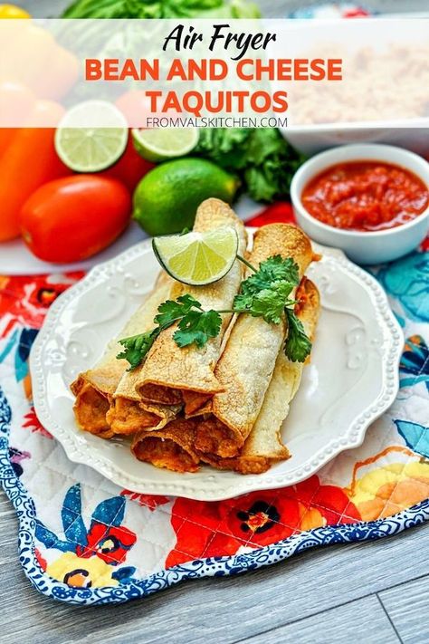 Bean Taquitos Air Fryer, Bean And Cheese Taquitos, Air Fryer Cheese Taquitos, Homemade Taquitos Air Fryer, Ground Turkey Taquitos Air Fryer, Air Fryer Bean And Cheese Burritos, Airfry Taquito, Uncooked Tortillas, Taquitos Recipe