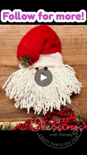 Dollar Tree Mophead Crafts, Diy Santa Ornaments For Kids, Diy Santa Decorations, Diy Santa Ornaments, Girl Craft, Recycle Projects, Magnet Diy, Craft Therapy, Snow Crafts