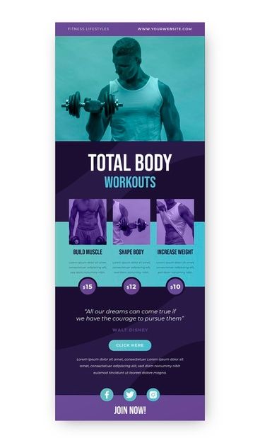 Fitness email template Free Vector | Free Vector #Freepik #freevector #template #fitness #website #corporate Fitness Newsletter Ideas, Gym Ads, Email Marketing Layout, Free Email Templates, Email Inspiration, Fitness Website, Email Template Design, Abstract Template, Luxury Business Cards