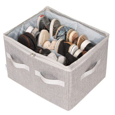 Are you frustrated with your disorganized shoe storage space? Can’t you find the shoe that you are looking for? Our shoe organizer is the perfect solution for you. It nicely fits within your closet which keeps your shoes organized vertically and lets you use your closet space more efficiently. Unlike the underbed shoe organizers, our shoe storage solution allows you to easily view all your shoes at a glance. Finish: Gray | Rebrilliant 16 Pair Shoe Storage Box Fabric in Gray | 13.4 H x 19.7 W x 1 Shoe Organizer Closet, Organiser Son Dressing, Storage Solutions Closet, Closet Shoe Storage, Shoe Storage Solutions, Closet System, Organization Solutions, Shoe Organizer, Your Shoes