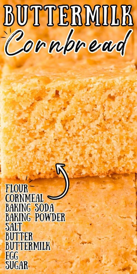 Southern Buttermilk Cornbread, Cornbread Recipe From Scratch, Cornmeal Cornbread, Comforting Home, Southern Cornbread Recipe, Southern Cornbread Dressing, Cornbread Muffins Recipe, Cornbread Recipe Sweet, Buttermilk Bread