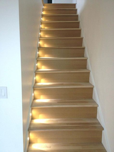 he Stair Lighting is overlooked when it comes to designing the interior décor. No doubt you may have beautiful lighting in thehallway and on the landings. Glass Stairs Design, Light Stairs, Modern Staircase Design, Staircase Design Ideas, Led Stair Lights, Home Engineering, Painted Staircases, Modern Entrance Door, Stairs Ideas