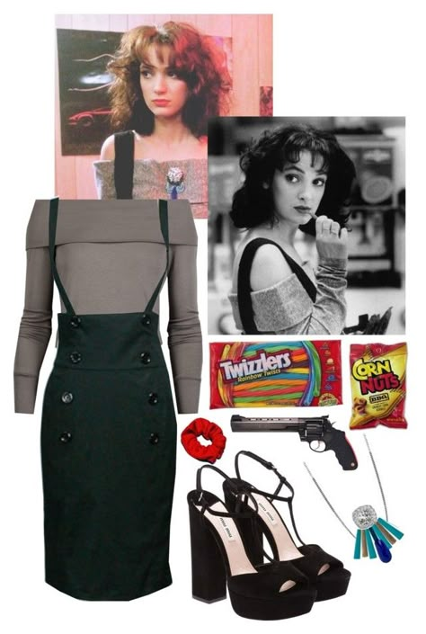 "veronica sawyer." by surprise-sidney ❤ liked on Polyvore featuring Ryder, Splendid, Miu Miu, Karen Millen, Revolver, Indulgems, Allurez, outfit, Inspired and Heathers Surprise Sidney, Heathers Costume, 90’s Outfits, Veronica Sawyer, Classic Halloween Costumes, Fran Fine, Movie Inspired Outfits, Disney Inspired Fashion, Halloween Party Outfits