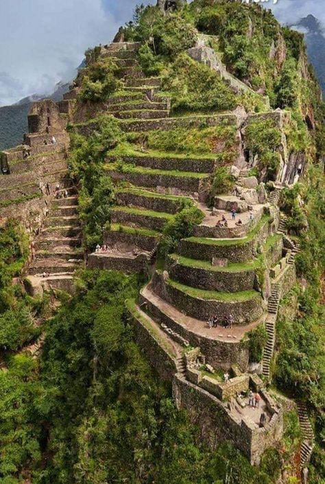 The Huayna Picchu Mountain (also called Wayna Picchu) is the mountain that appears in the background, in the classic postcards of the lost city of Machu Picchu. Only 400 people can access their trails every day. Huayna Picchu Hike is the most desired experience in Machu Picchu and is considered among the most amazing short walks in the world. Huayna Picchu, Machu Picchu Peru, America Latina, Peru Travel, The Ruins, South America Travel, Machu Picchu, America Travel, Places Around The World