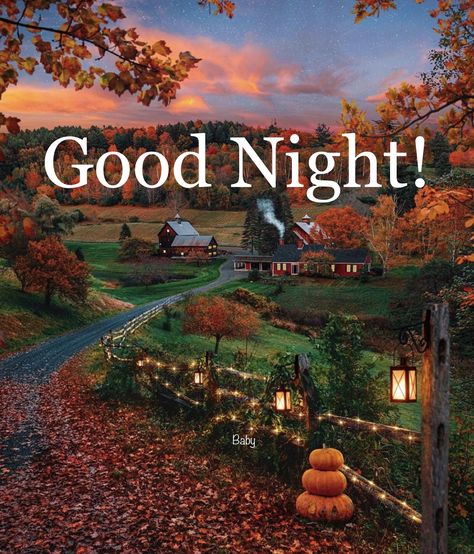 Good Night! Fall Good Night Quotes, Goodnight Fall Images, Good Night Autumn Images, Good Night Fall, Autumn Good Night, Good Night Fall Images, Greetings For The Day, Good Night Friends Images, Good Night Massage