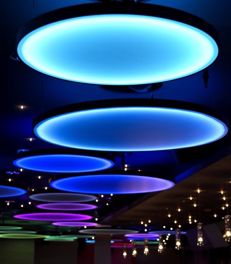 Galaxy Bar Ceiling Night Club Ceiling Design, Club Ceiling Design, Galaxy Interior Design, Barrisol Ceiling Design, Barisol Ceiling, Galaxy Ceiling, Circular Ceiling Light, Bar Ceiling, Stretch Ceiling