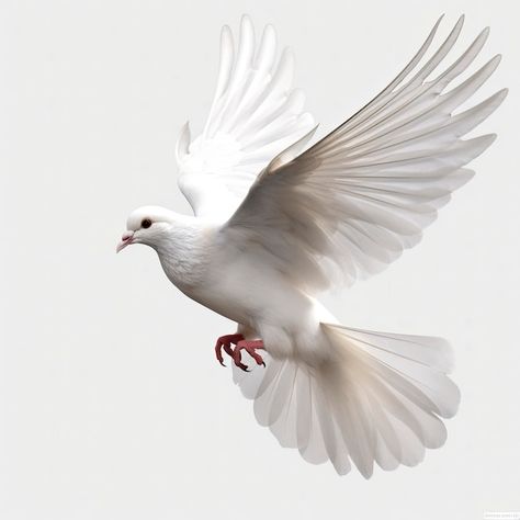 Doves In Flight, Dove Flying Photography, Dove Photography Bird, White Pigeon Drawing, Dove Reference, White Dove Flying, White Winged Dove, Pigeon White, Dove Wings