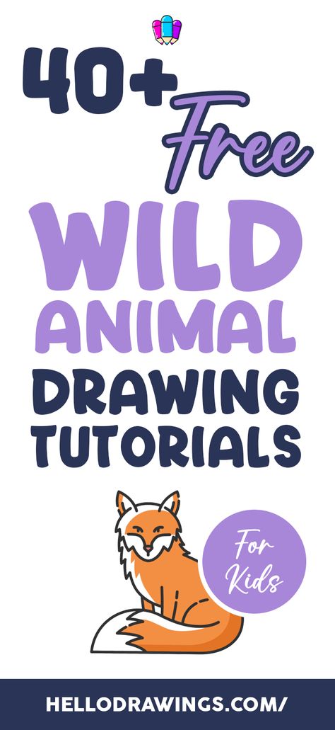 40+ Best Wild Animal Drawing Tutorials for Kids Simple Jungle Animal Drawing, Sketching Animals Easy, Cute Easy Animal Drawings Step By Step, Easy Draw Animals, How To Draw Animals For Kids, How To Draw Animals Step By Step, Wild Animal Drawing, Animal Drawings For Kids, Animal Drawings Easy