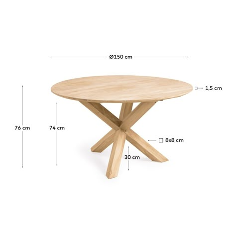 Round Garden Table, Wooden Outdoor Furniture, Zen Zone, Mesa Exterior, Corner House, Table Ronde, Outdoor Store, Kave Home, Garden Table