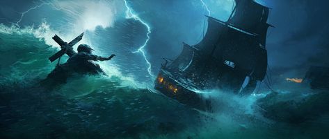 ArtStation - Man Overboard, Joakim Ericsson Man Overboard, Black Things, Pirate Movies, Pirates Life, Dnd Ideas, Pirate Life, Sci-fi Spaceship, Digital Art, Art Design